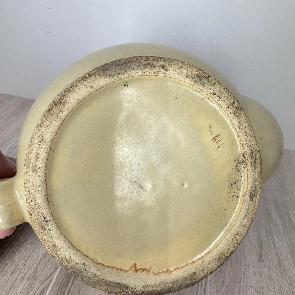 Vintage Tea For Two Teapot Brown Cream Stoneware Small No Lid‎ Cottagecore